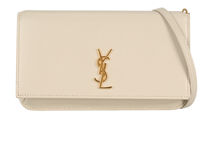 Saint Laurent Cassandre Phone Holder, &pound;420, Accessories, White, Leather, Front view